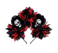Ddujbtp Serre-tête mexicain avec couronne de roses et fleurs - Serre-tête squelette à fleurs - Pour Halloween - Dias des Los Muerto - Fête costumée