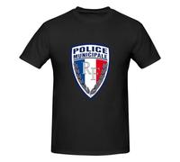 ddvvtuuwh FRENCH-MUNICIPAL-POLICE-INSIGNIA-100-Cotton-T-shirt-Unisex-Funny-T-Shirts-Men-O-Neck-Short