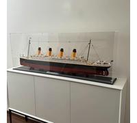 DDXMML Vitrine en acrylique, compatible avec Lego 10294 Titanic, transparente, résistante à la poussière, boîte de rangement