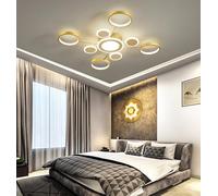 DDYY Dimmable LED Ceiling Light with Remote Control Ceiling Light Large,8/10/12 Heads Round Ring Living Room Lamp,Color Change Bedroom Lamp,Light for Bedroom Living Room (golden, 4+4 Köpfe/89cm/72w)