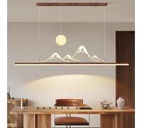 DDYY Suspension Luminaire LED moderne Design Linéaire Dimmable Lustre de salle à manger LED Avec télécommande luminaire suspendu Réglable 45W pour Salle à Manger Salon Îlot de Cuisine 100CM (L100cm)