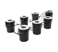 DDZcozy Hydroponics Grow System avec Top Drip Kit de culture en eau profonde, système de culture hydroponique avec 7 pots de fleurs et pompe à air pour fraises, salade