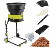 DDZJTPP Broyeur De Feuilles électrique sans Lame 2 500 W, Appareil De Nettoyage De Jardin avec Réduction 17:1, Broyeur De Compost Silencieux, Broyeur De Déchets De Jardin,30mxPowercord