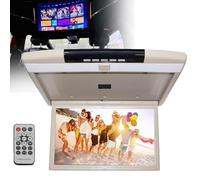 DDZJTPP écran De Voiture Mp5 Monté Au Plafond De 17.3 Pouces, TV Montée Au Plafond pour Bus Mp5 HDMI 1080p, Lecteur Vidéo De Voiture 16:9,pour Divertissement à L'arrière,Beige