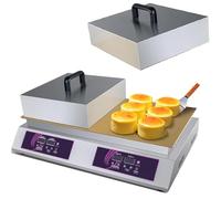 DDZJTPP Machine à CrêPes Électrique, Machine Fabrication Muffins Dorayaki Baker AntiadhéSive Commerciale, Machine À Muffins ContrôLe TempéRature 60-240 ℃, pour Magasins De Desserts,Doublehead