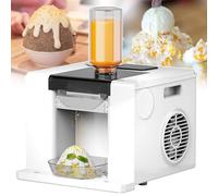 DDZJTPP Machine À Glace Pilée Et À Cornets De Glace Automatique Professionnelle 280W, Capacité 60 Kg/Jour, Nettoyage par Simple Pression, Grand Bol De 750 ML, pour Salon De Thé Aux Perles,White