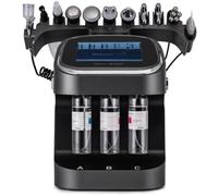 DDZJTPP Machine Hydra faciale Professionnelle,Machine Faciale À Oxygène Et Hydrogène avec Écran LCD 8 Pouces Et 10 Têtes,Nettoyage Et Hydratation La Peau,Favorise L'absorption La Nutrition
