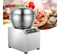 DDZJTPP Stand Mixer en Acier Inoxydable Pâte Pétrir Machine avec Timing Fonction Double Rotation pour Restaurants Boulangerie Pizzeria 1800w, avec Couvercle en Verre Visible + Bassin Amovible,8kg