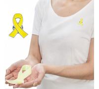 De 10 broches ruban jaune épingles à poitrine en émail pour | Conscience de la santé, sensibilisation à la lutte contre la violence, badges colorés, accessoires vestimentaires,