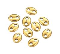 De 10 connecteurs de perles ovales à double trou en acier inoxydable pour collier, résultats de bijoux, accessoires de perles, outil de fabrication de bijoux