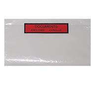 De 100 a 10 000 Pochettes porte document ci-inclus format A6 (A4 plié en 4) adhésives transparente, imprimée documents ci-inclus et documents Enclosed - Pochette d’Expédition autocollante C6 165 x 122 mm pour petit colis, paquets, Pochette autocollant fort REF UGPAI1-100