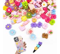de 100 Kawaii Charms Résine 3D Mignonnes À Dos Plat, Fournitures Kawaii pour Loisirs Créatifs, Coques de Téléphone, Cadres Photo