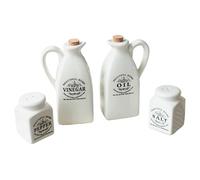 De 4 salière et poivrière en céramique avec distributeurs d ' huile et de vinaigre, ensemble de conceptions fonctionnelles, bouteilles d ' huile et de vinaigre d ' amélioration de la cuisine