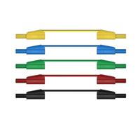 De 5 cordons de empilables à code couleur Câbles de multimètre en silicone de 1 mètre Conceptions de fiches banane de 4 mm pour la réparation de multimètre Cordon de électronique isolé en