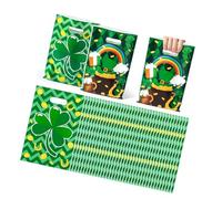De 50 sacs de transport décorés de feuilles heureuses, vrac Fournitures de la Saint-Patrick pour les mises à niveau et les distributions de fêtes à main imprimé trèfles