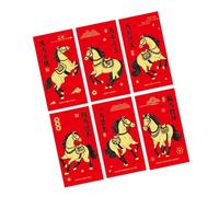De 6 enveloppes rouges de nouvel an chinois en ' avec des bénédictions de augure pour les vacances, les mariages, les enveloppes d ' argent élégantes en ' avec les souhaits