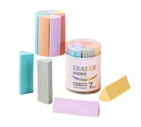 De 7 gommes colorées triangulaires pour les matériaux de l ' environnement de bureau scolaire avec un plan en caoutchouc non mortel Gommes en caoutchouc trilatérales multicolores