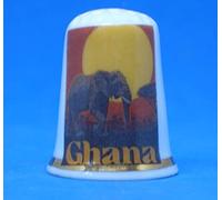 Dé à coudre à collectionner en porcelaine - Poster de voyage Ghana - Avec boîte dôme