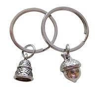 Dé à Coudre et gland Porte-clés - Ensemble Kiss de Peter Pan ; Couples Keychain Ensemble