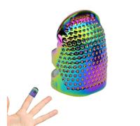 Dé à Coudre - Protection d'aiguille à Doigts - Protection des Points en métal - Capuchon de Bricolage coloré - Design irisé avec Structure de polie - Protection des Doigts en Acier