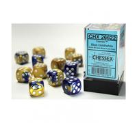 Dé à Jouer - 16Mm - Gemini Bleu-Or/Blanc (Ensemble De Dés 12 X W6)