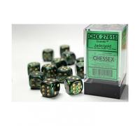 Dé à Jouer - 16Mm - Scarabée Jade/Or (Ensemble De Dés 12 X W6)