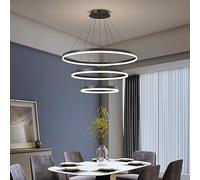 de au Plafond, luminaires de Pendentif Noir Anti-Flicker en Acrylique avec télécommande Dimmable 3 Color Mode luminosité Lumières pour la Salle à Manger de Cuisine