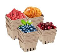De Baies En Fibre De Pulpe - Plateau De Produit Ventilé, Conception Épaisse Écologique | Caisse De Fruits Empilable, Bac De Récolte Réutilisable Parfaite Tout En Collectant Des Fraises, Des Rai