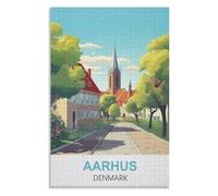 De Bande Dessinée Adulte，Loisirs Art，Jouet ，Aarhus Danemark，des Vacances pour Adolescents，Cadeau de Noël，70x50cm，Paper Puzzle,AA-1317