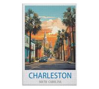 De Bande Dessinée Adulte，Loisirs Art，Jouet ，Charleston Caroline du Sud，des Vacances pour Adolescents，Cadeau de Noël，38x26CM，Paper Puzzle,AA-742
