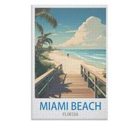 De Bande Dessinée Adulte，Loisirs Art，Jouet ，Miami Beach Floride，des Vacances pour Adolescents，Cadeau de Noël，38x26CM，Paper Puzzle,AA-592