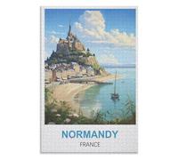 De Bande Dessinée Adulte，Loisirs Art，Jouet ，Normandie France，des Vacances pour Adolescents，Cadeau de Noël，38x26CM，Paper Puzzle,AA-1407
