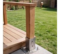 de base pour pergola Base D'ancrage De Poteau De Clôture En Acier Inoxydable, De Clôture En Bois Pour Intimité/jardin/cour/patio En Béton, Béton En Métal(1 pc,L W 120 x 120mm/H 80mm)