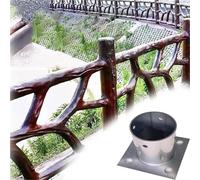 de base pour pergola Pack de supports de poteaux métalliques pour pergola, kit de supports robustes pour poteau de pergola, base pour mât de drapeau, clôture(DIA 35MM/1.4" x 50MM/1.8")