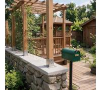 de base pour pergola Support De Pont En Bois, Poteau À Base Carrée Robuste Pour Porche/patio/clôture Fixe/clôture De Maintien/pergola, Construction Robuste(1 pc,L W 90 x 90mm/H 80mm)
