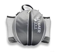 de Basket Polyester Ajustable pour Ballon 29.5 Pouces de Basket | Bretelle réglable, conception pliable, gris neutre, stockage pour efficace, transport facile