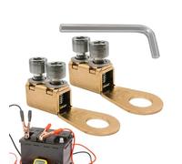 de Batterie - Bornes en cuivre Extrémités de câble de Batterie | Bloc de jonction avec connecteurs de câbles à clé hexagonale pour Voitures, camions, Camping-Car