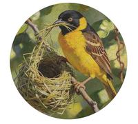 de Baya Weaver Rond Puzzle 195 Pièces pour Mascota Aves Adultes Enfants Forme d'animal Classique DIY Résumé Chaleureuse Paysage des Art Activité Jouets 195 PCS