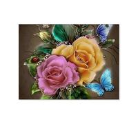 De Belles Fleurs，1000 pièces Puzzle éducatif intellectuel décompression Amusant Jeu de Famille/Vacances de Noël（38x26cm）-G93
