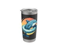 De belles vacances et un dauphin de piscine pour les amoureux de vacances à la mer Gobelet isotherme en acier inoxydable double paroi