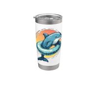 De belles vacances et un dauphin de piscine pour les amoureux de vacances à la mer Gobelet isotherme en acier inoxydable double paroi