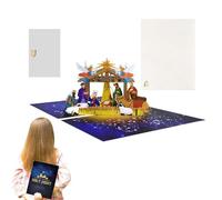 de berceau 3D pop-up religieuses avec enveloppes, carte de berceau 3D faite à la main, de Noël décoratives pour Noël, Saint-Valentin, anniversaire et amis, naissance de Jésus