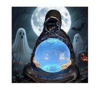 de bibliothèque Suriel | La boule de cristal de la mort de Dieu | Reaper Globe avec chauves-souris | Suriel & Floating Bat Crystal Ball | DÉCOR DÉCORT Fantasy Statue Reaper | Mysterous Reaper