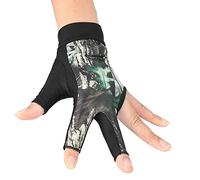 De Billard Francais pour Gaucher,Billiard Gloves for Men Left Hand,Gant de Billard, 4 Couleurs Adultes 3-Doigt Snooker Pool Cue Glove Billard Shooters pour Hommes Femmes(L-Green)