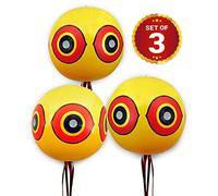 De-Bird - Ballons Repulsif - Anti Pigeon Effaroucheur d'Oiseaux - pour éloigner Pigeons, Corbeau et plus - à utiliser avec ultrason/pic/filet - Paquet de 3