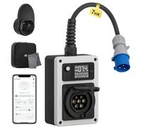 dé Borne de Recharge Véhicule Électrique 7kW 32A APP, Carte RFID, Wallbox 7kW avec Prise CEE P17, Compatible avec E-208, Fortwo, EX30, Q4 et Autres EV/PHEV