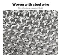 de Boucher en Cotte de Mailles en Acier Inoxydable, Résistant aux Coupures, en Maille Métallique, pour Couper Le Verre de Viande, Doux et Flexible, 5 Niveaux de Résistance aux Coupures, (L)