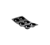 De Buyer - Plaque de 6 mini demi-sphères MOUL'FLEX en silicone - 17,5 x 30 cm, diamètre 7 cm -, Noir