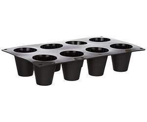 DE BUYER -1997.01 -moulflex noir -plaque de 8 grands cone