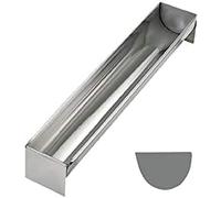 De Buyer 3050.50N Gouttière Ronde Etanche - Embouts Fixes - ht. 3,7 cm - 50 x 5 cm, Argent